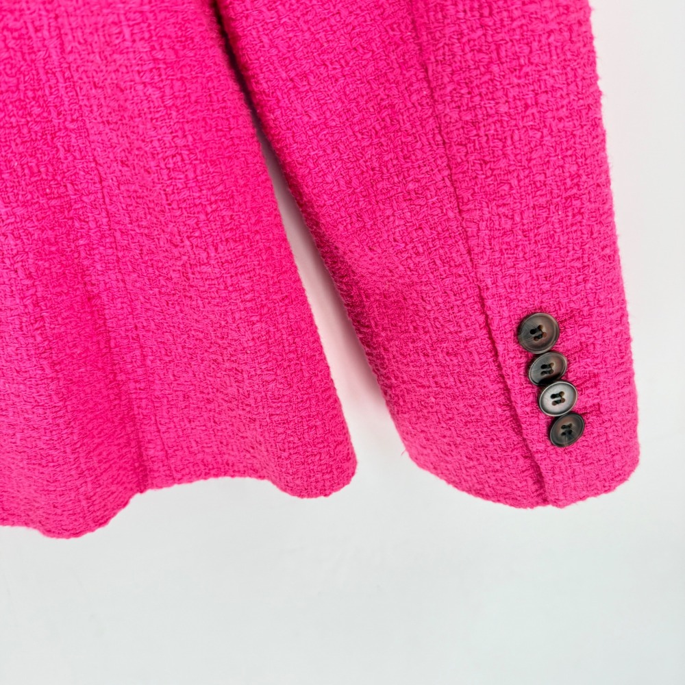 Boden Stamford Textured Blazer Hot Pink Size 4 US Cotton Blend Vibrant Preppy - Picture 6 of 8